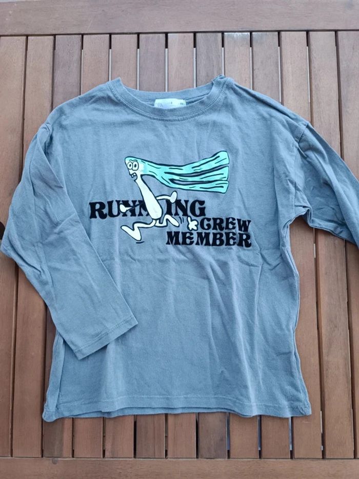 Tee shirt manches longues Zara poireau 116cm