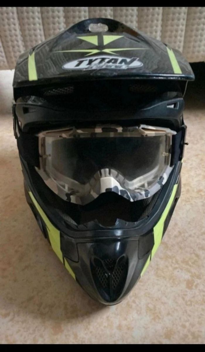 Casque Moto Tytan Style Cross + Gants 🧤 - photo numéro 2