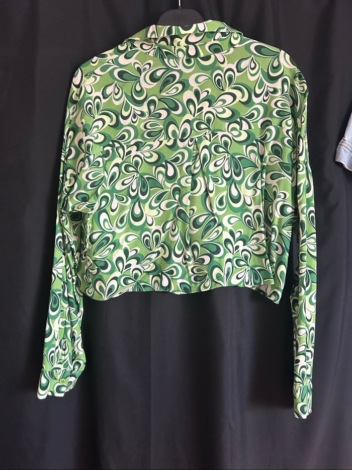 Chemise crop imprimé rétro vert - Jennyfer “Don’t Call Me” - S - photo numéro 3