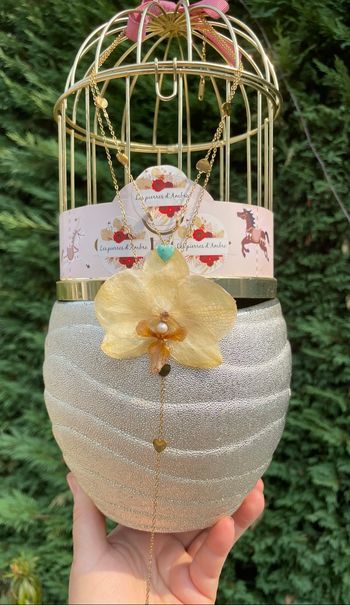 Collier véritable orchidées stabilisé