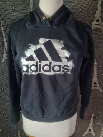 Sweat à capuche Adidas taille S noir et argenté