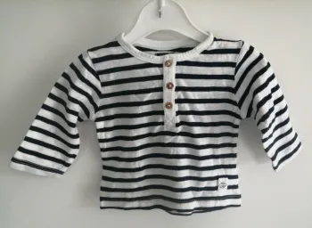 T-shirt manche longue kiabi blanc rayure marine