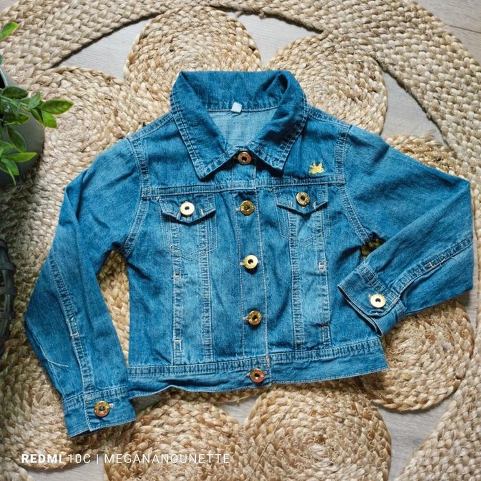🦋 Veste en jean fille – Taille 4 ans 104 cm – 100% coton – Boutique indépendante 🦋 - photo numéro 2