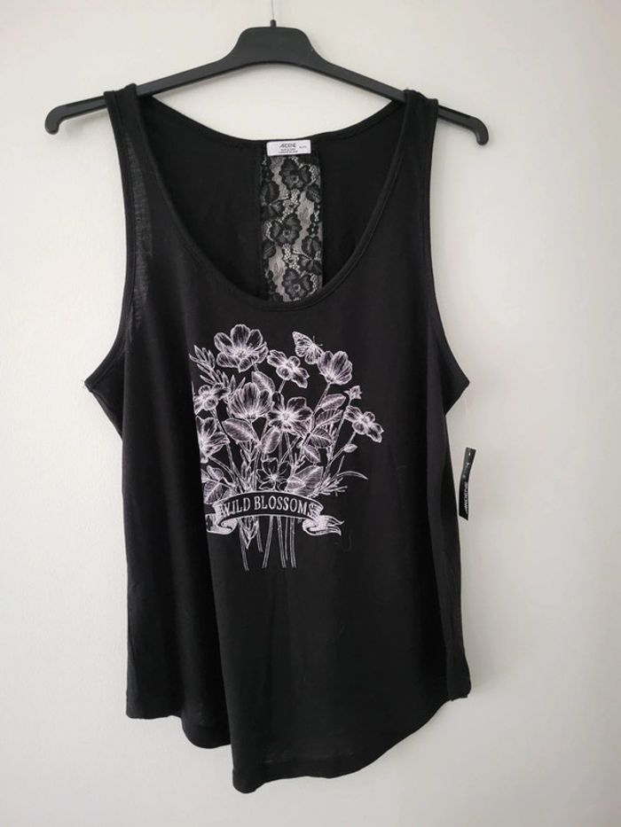 Ardene- débardeur noir dentelle Taille XL