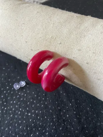 Boucles d'oreilles roses 25mm
