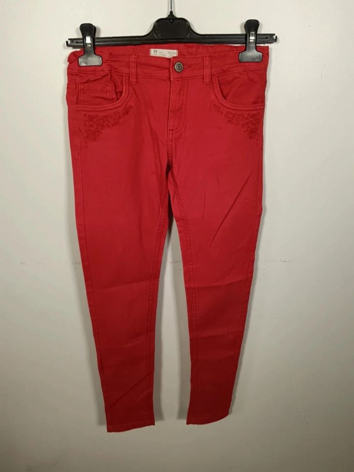C13 jeans rouge ZY girl 11-12ans