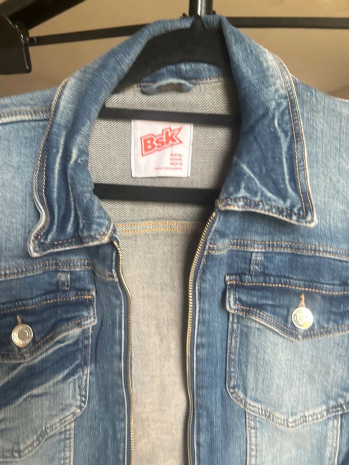 Veste en jean courte zippée - photo numéro 2