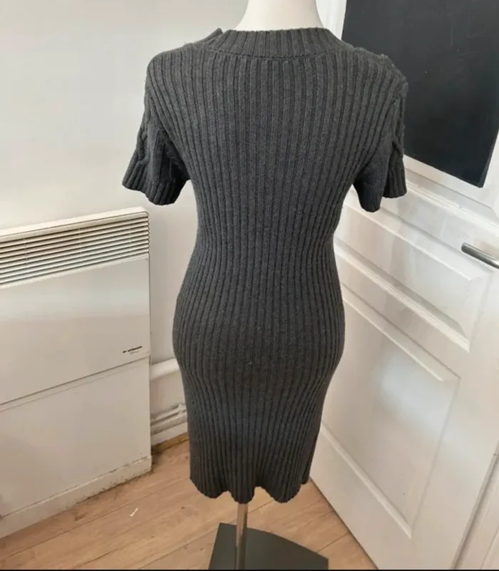 123 robe pull boutonné, grise femme, taille 38 - photo numéro 4