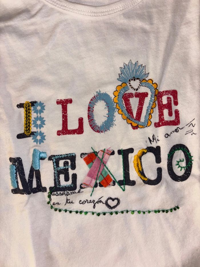 T-shirt IKKS I Love Mexico – blanc brodé - photo numéro 2
