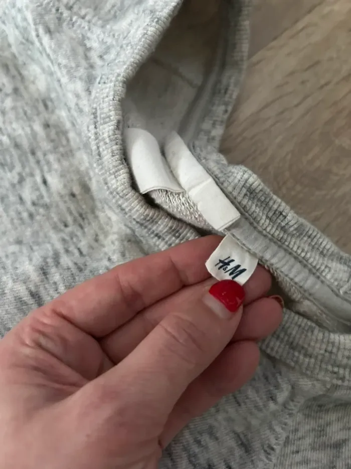 H&M sweat pull long gris chiné femme taille M - photo numéro 3