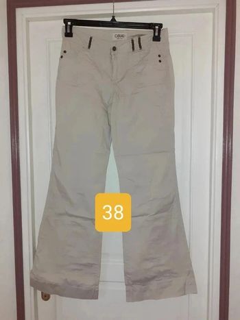 Pantalon léger été pattes éléphant beige