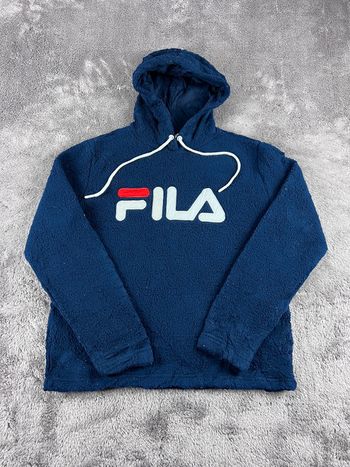 Sweat à Capuche Polaire FILA Bleu Marine Taille L – Logo Brodé