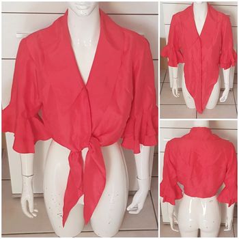 Blouse volantée vintage années 80', 100% SOIE
