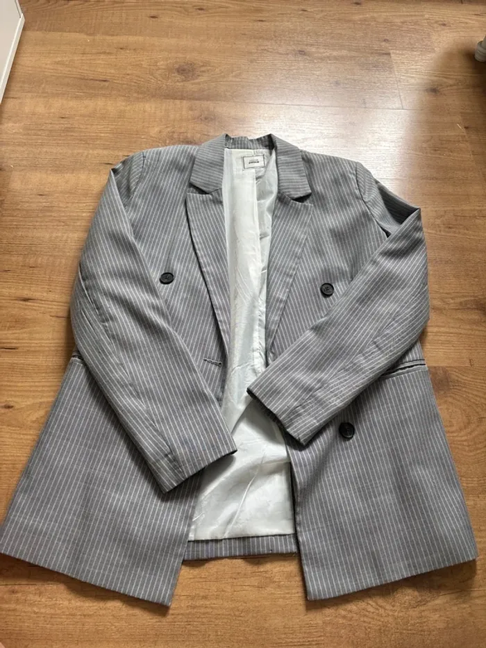 Blazer gris rayé - photo numéro 2