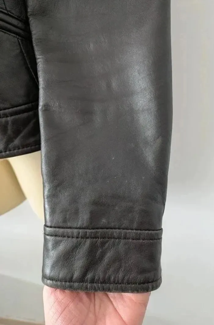 Veste zippée en cuir véritable - Saint Hilaire - taille 42 - photo numéro 7