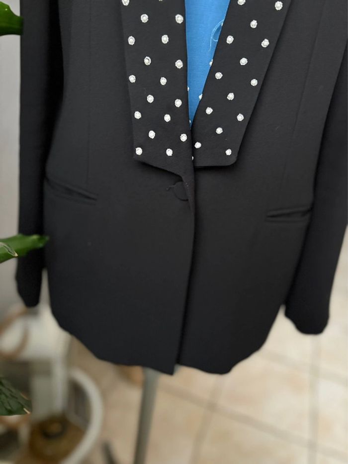 Veste blazer long Claudie Pierlot - noir avec détails argenté - taille 40/L - en très bon état - photo numéro 5