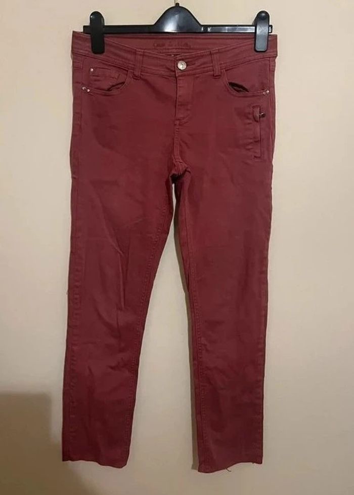 👖Jean terracotta / bordeaux Grain de Malice Taille 38 👖