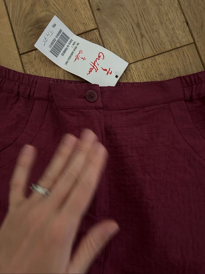 Pantalon 3/4 jambes larges - framboise - T.36 - Griffon - photo numéro 4