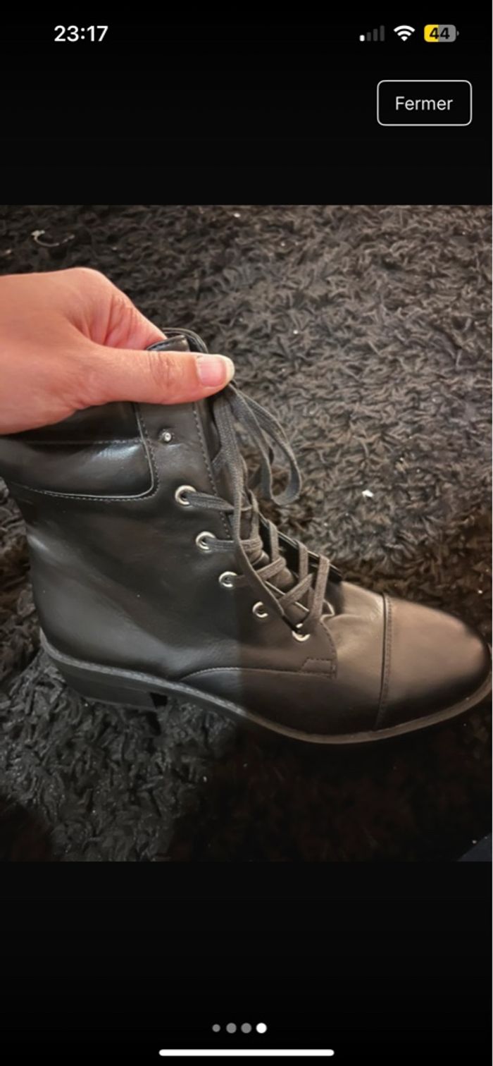 Bottines à lacets noire - Bershka - photo numéro 3