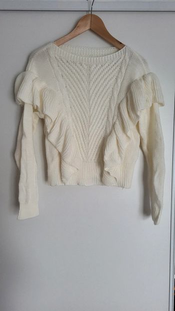 Pull beige volant taille unique
