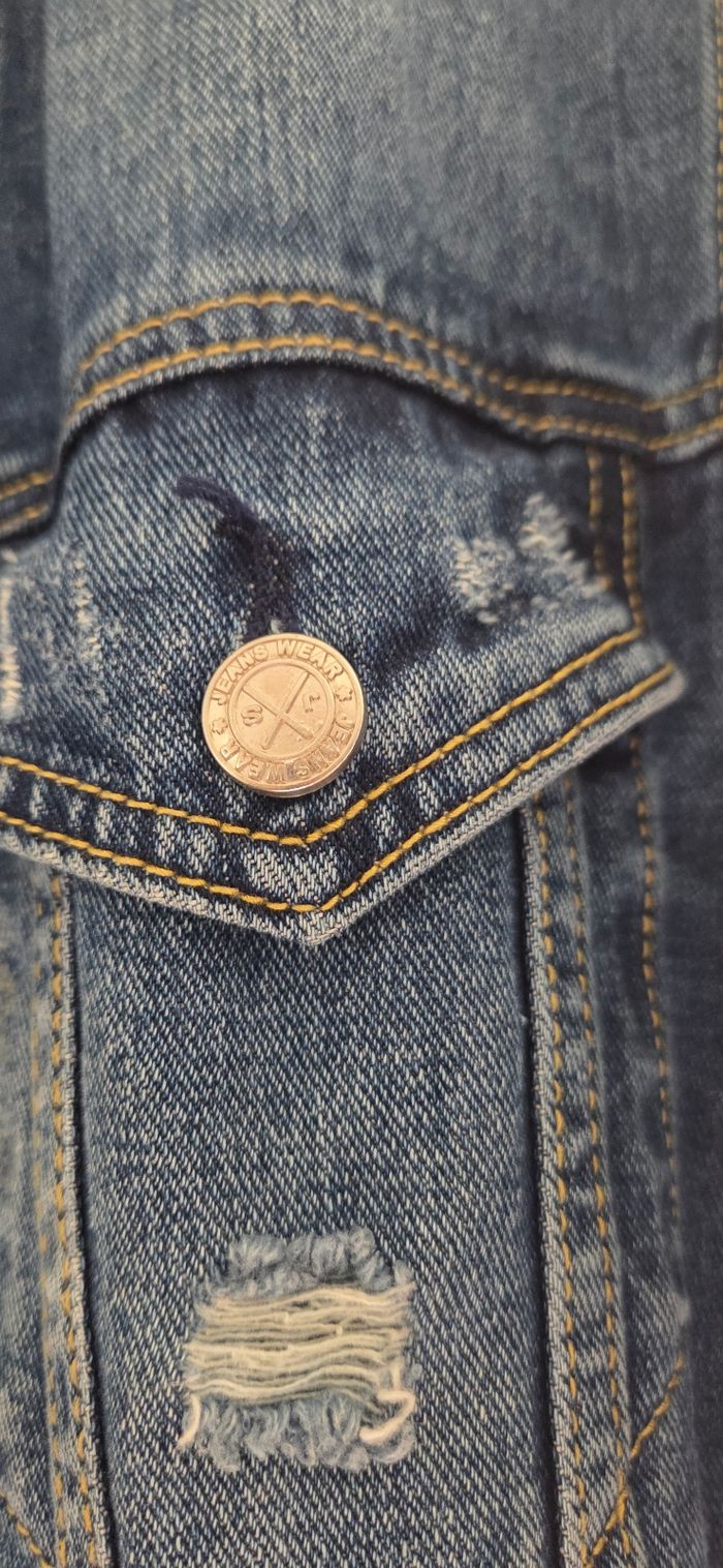 Veste en jean femme taille S oversize - photo numéro 3