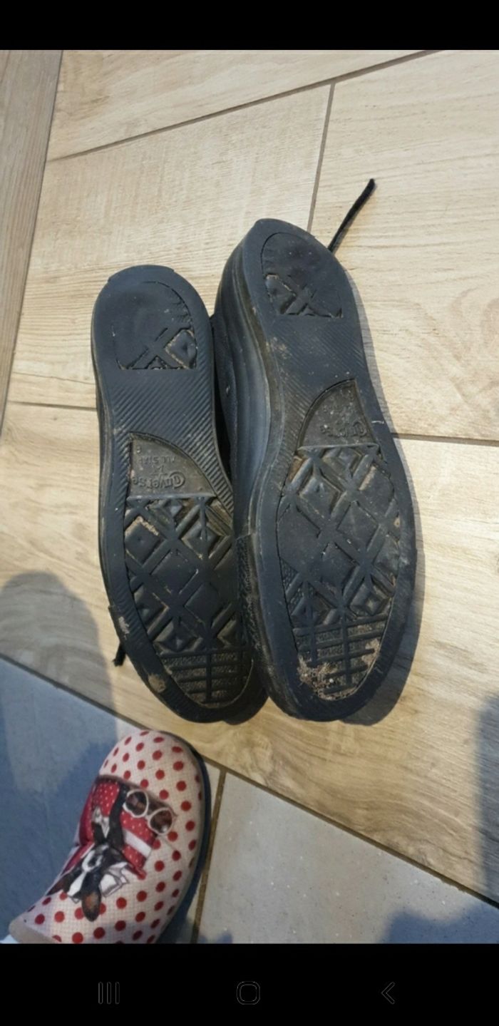 Converses all star cuir noir 39 - photo numéro 6