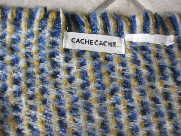 Echarpe couleur moutarde et bleu marine femme Cache Cache - photo numéro 3