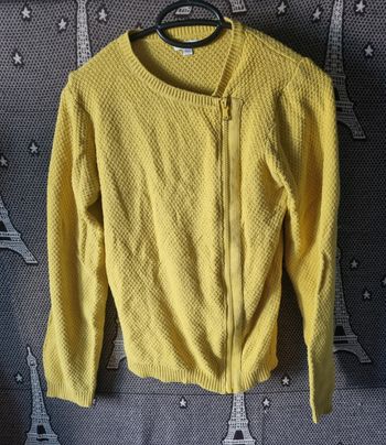 Gilet zippé jaune 12ans