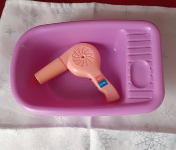 Accessoires pour mini Poupon: Baignoire & Sèche-cheveux