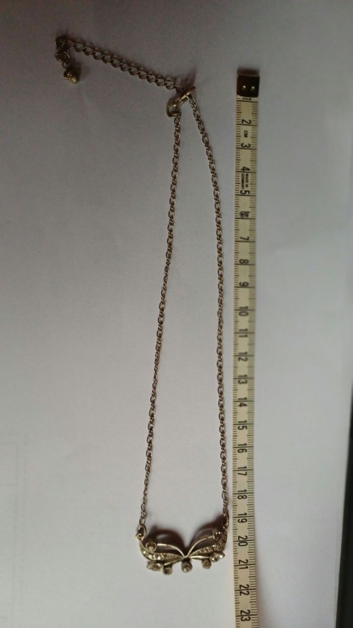 Collier argenté papillon strass - photo numéro 6