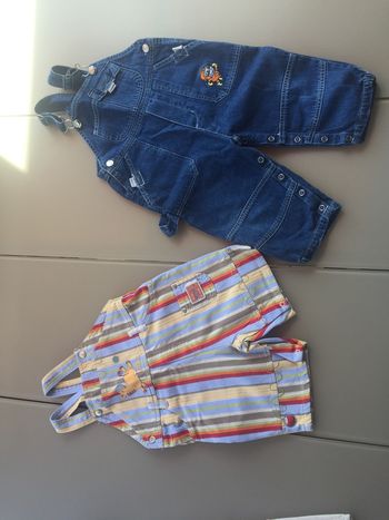 Lot de 2 salopette en jean garçon 18 mois