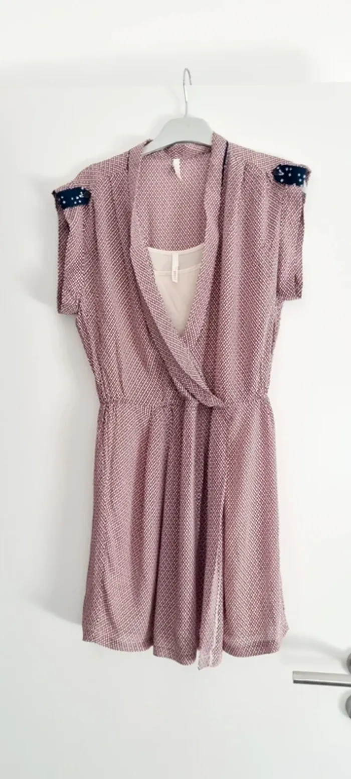 Robe courte imprimée bordeaux icode ikks 36 - photo numéro 10