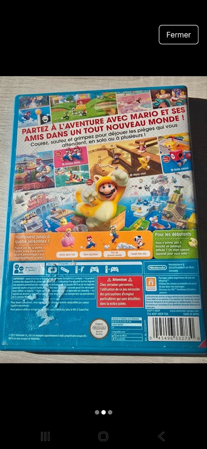 Jeu Wii U super mario 3D world - photo numéro 2