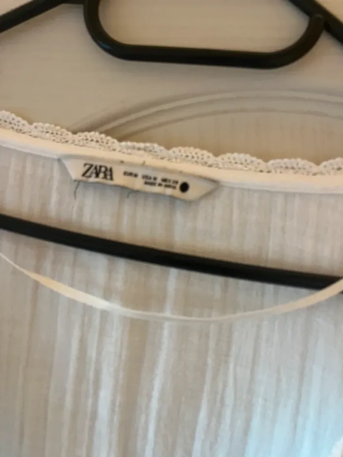 blouse blanche broderie zara - photo numéro 5