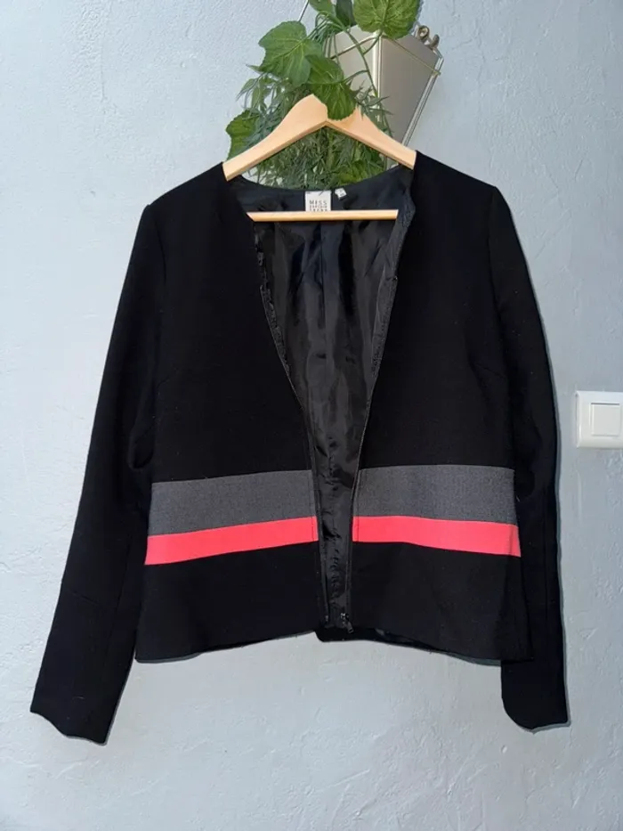 veste blazer fermeture zip ~ miss captain trend - taille 40