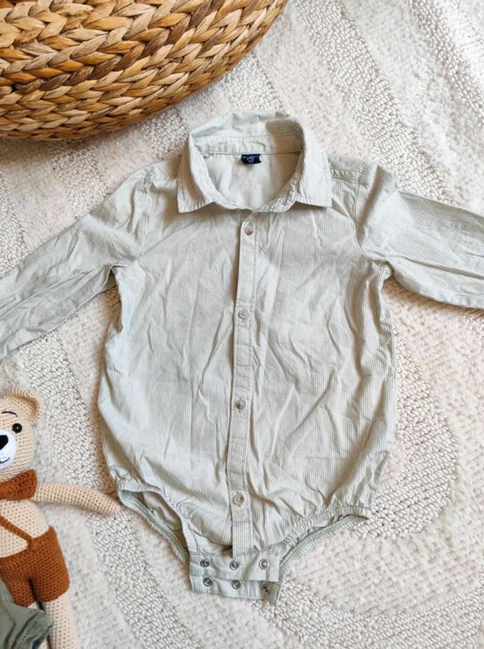 Ensemble body chemise rayé Kiabi et pantalon tao - photo numéro 2