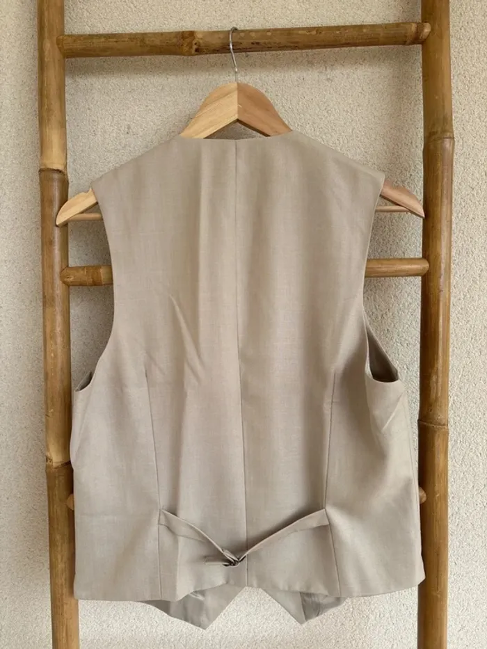 Gilet de costume beige crème Brice taille S - photo numéro 4