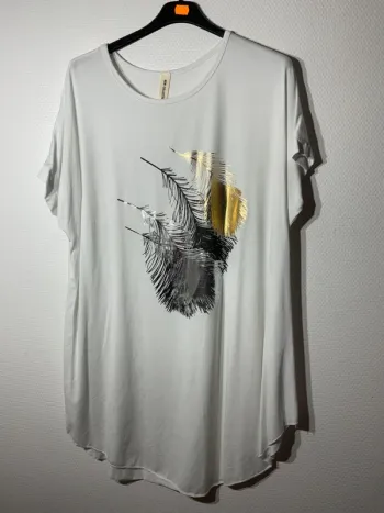 Tunique « plumes » femme taille unique(38-46)- rzfashion - neuf avec étiquette