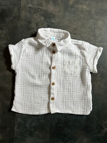 État neuf chemise gaze coton blanc 18 mois Tex