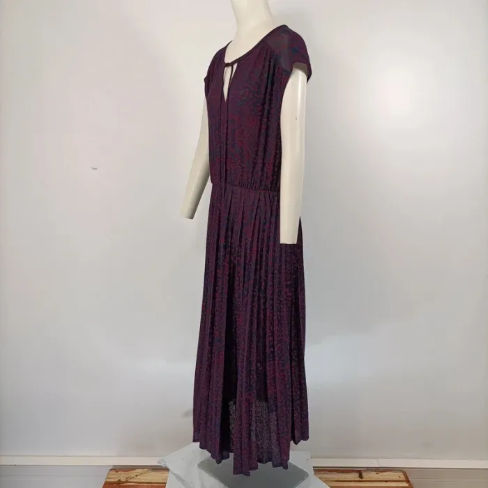 Robe longue fluide Promod à motifs rouges - Taille L estimée - A151 - photo numéro 4