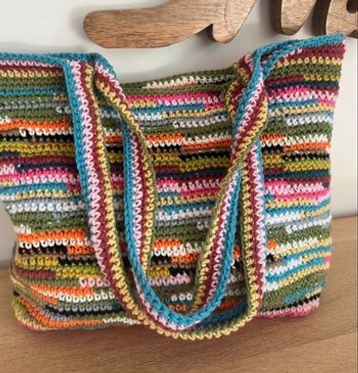 Sac fait main au crochet multicolore - photo numéro 5