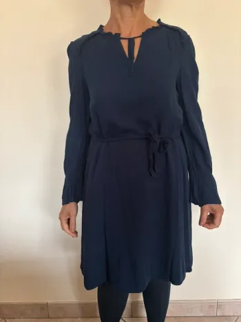 robe promod bleu marine taille 38 manches longues