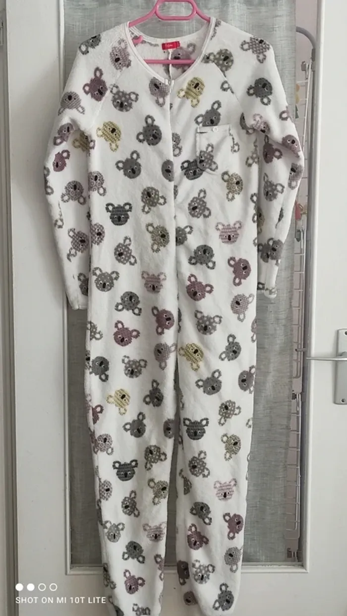 Combinaison blanche motif koala tissaïa