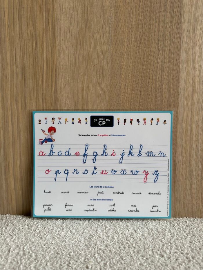 Fiche plastifiée je suis en CP
