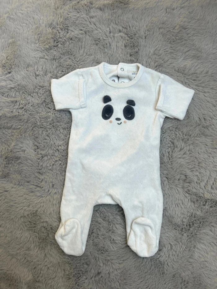Pyjama blanc velours taille 3 mois