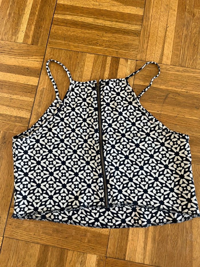 Débardeur crop top noir & blanc - photo numéro 5