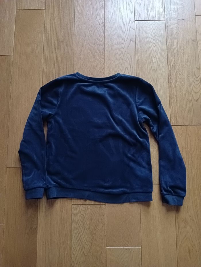 Sweat en velours bleu H&M 8 ans - photo numéro 3