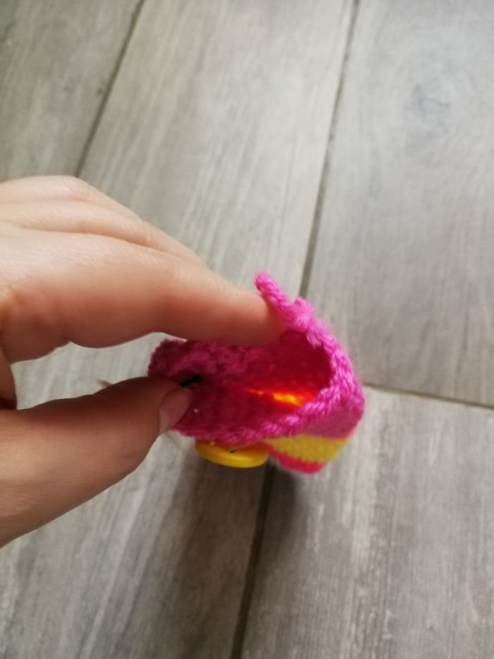 Etui à lunettes en acrylique jaune et rose rayé - photo numéro 3