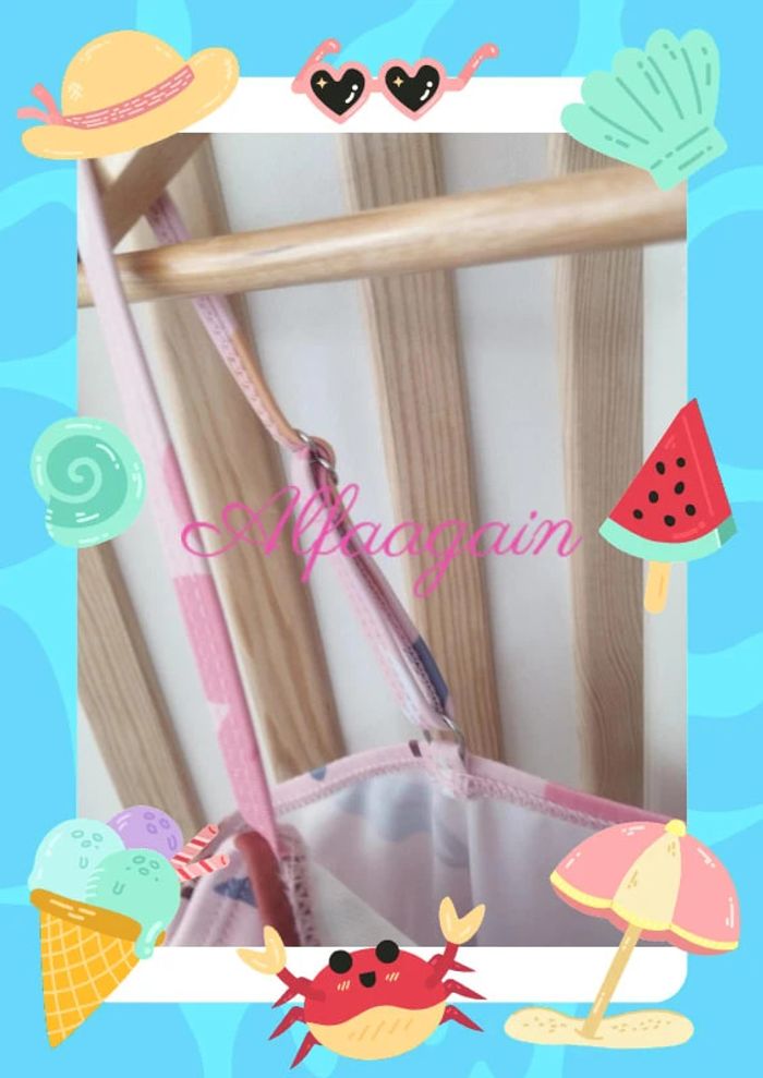 Maillot de bain neuf rose fleuri 10ans - photo numéro 5