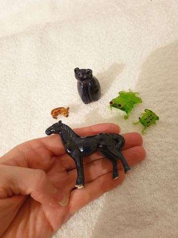 Lot magnifiques animaux verre porcelaine